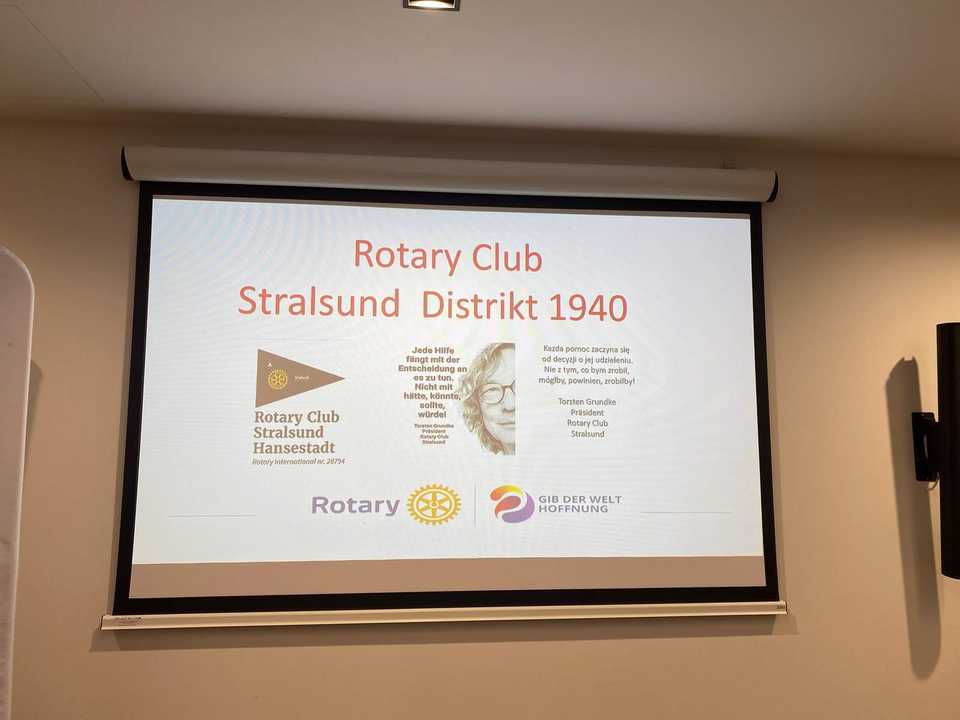Dnia 22 stycznia 2024 roku podczas zebrania Klubu gościliśmy przedstawicieli Rotary Club Stralsund-Hansestadt (Dystrykt 1940).